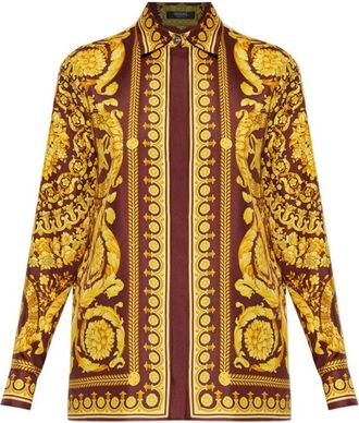 Versace Top - Dames - Overhemden - Veelkleurig - L - Nylon - Overhemden