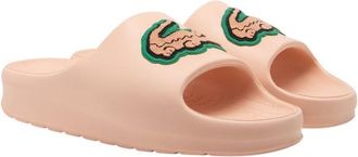 Lacoste Mens Serve Slide 2.0 Sandal, Pink Crocodile, 40