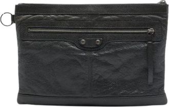 Balenciaga Pre-owned Vintage Leren Clutch - Dames - Vintage Clutch - Zwart - ONE Size - Leer - Vintage