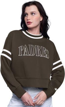 Starter Womens Starter Brown San Diego Padres Power Play Cropped Pullover Sweatshirt at Nordstrom, Size Xx-Large