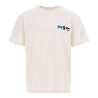 Rhude Logo T-Shirt - male - Rhude - T-Shirts - White - XL - Tops