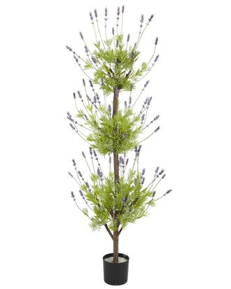 Nearly Natural 4Ft Lavender Topiary Silk Tree