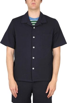 Howlin Cocktail Shirt - Heren - Korte mouwen Overhemden - Blauw - M - Katoen - Overhemden