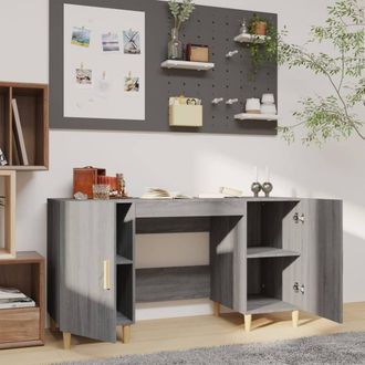Berkfield Home Decorative Desk Grey Sonoma 140x50x75 cm Engineered Wood | Size: 140 x 50 x 75 cm