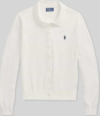 Polo Ralph Lauren Slim Fit Strickjacke aus Baumwoll-Mix in Weiss, Gr&ouml;&szlig;e XXL