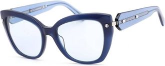 Swarovski Womens Plastic Sunglasses With Crystal In 90V - Shiny Blue
