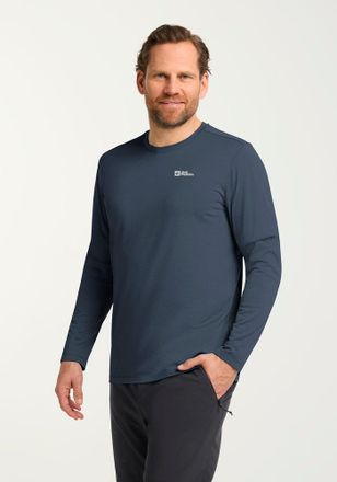 Jack Wolfskin Rundhalspullover JACK WOLFSKIN SKY THERMAL L/S M, Herren, Gr. XXL (58), blau (midnight, sky), Obermaterial: 100% Polyester, Pullover Rundhalspullover