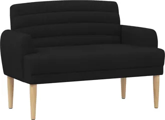 vidaXL Sof&aacute; Amoroso Con Botones Acolchados Negro 116 X 67 X 80 Cm Tela Vidaxl