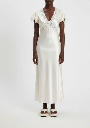 Alberta Ferretti Abito lungo Alberta Ferretti in raso con inserti in pizzo