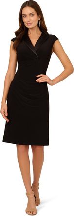 Adrianna Papell Womens Jersey Tuxedo Dress - Black - Size 6 UK