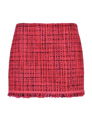Patrizia Pepe Mini Boucl&eacute; Skirt - Red/Black