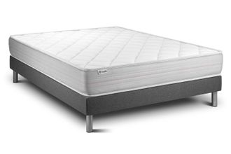 VITALIT Base Tapizada Gris + Colch&oacute;n Con Espuma Viscoel&aacute;stica 140 X 190