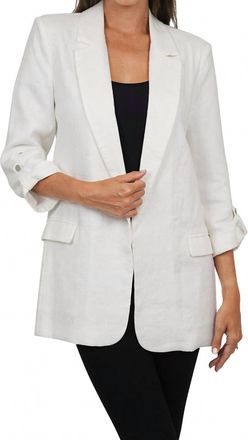 Love Token Asher Linen Blazer In White