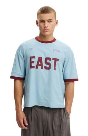 Cotton On Mens Cropped Fit Graphic T-Shirt in Blue Mist East at Nordstrom, Size X-Large