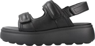 Geox Spherica Ec 4.1 S - Dames - Sandalen - Zwart - 40 EU - Leer - Schoenen
