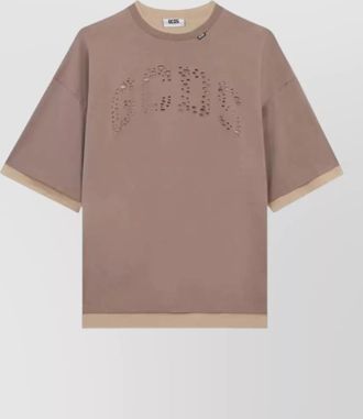 GCDS layered logo short sleeve oversized t-shirt