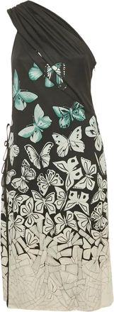 Versace Abito monospalla con stampa - Nero