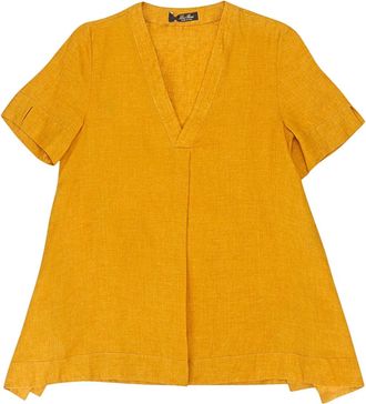 Loro Piana Blusa con scollo a V - Giallo
