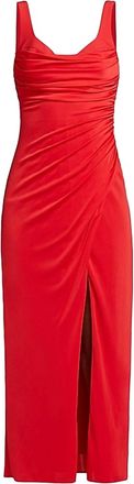 Monique Lhuillier Womens Mae Sleeveless Long Dress In Scarlett