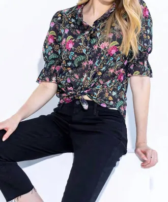 Go Silk Hannah Cotton Shirt In Jacobean Multi