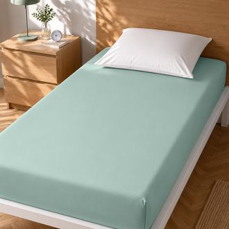 KASANOVA Lenzuolo singolo con angoli elasticizzati cotone verde
