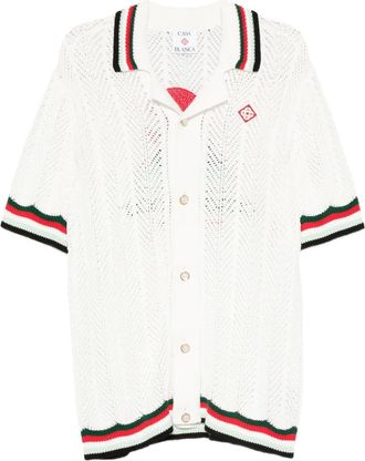 Casablanca Camicia con logo ricamato - Bianco