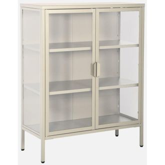 Sweeek Vetrina in acciaio e vetro temperato con 2 ante, 102cm