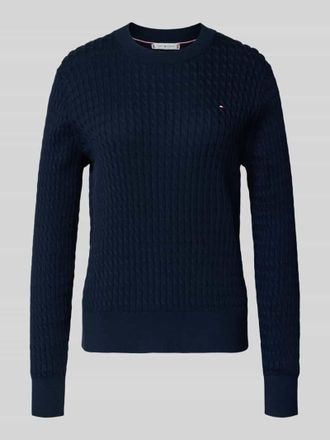 Tommy Hilfiger Slim Fit Pullover aus reiner Baumwolle in Marine, Gr&ouml;&szlig;e XL