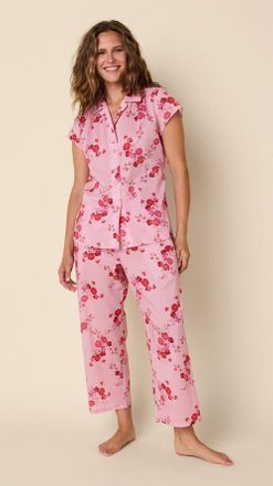 The Cats Pajamas Voile Capri Set in Sorbet Roses at Nordstrom, Size X-Small