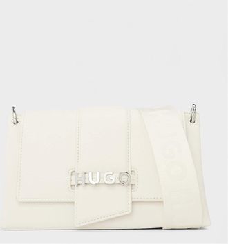 HUGO BOSS Womens Mel 2.0 Rectangle Shaped Crossbody Bag with Silver Tone Hardware - White - Size: ONE size