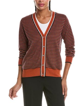 N.Peal N. PEAL Jacquard Knit Silk & Cashmere-Blend Cardigan