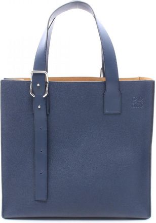 Loewe Navy Leather Handbag Tote Bag (Pre-Owned)
