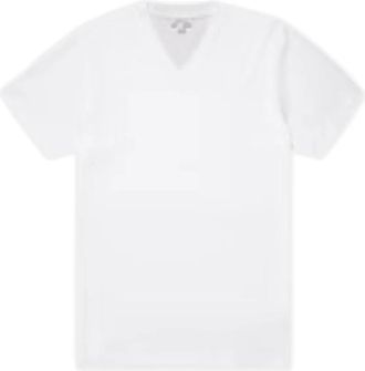 Sunspel Riviera V-hals T-shirt - Heren - T-shirts - Wit - S - Katoen - Tops