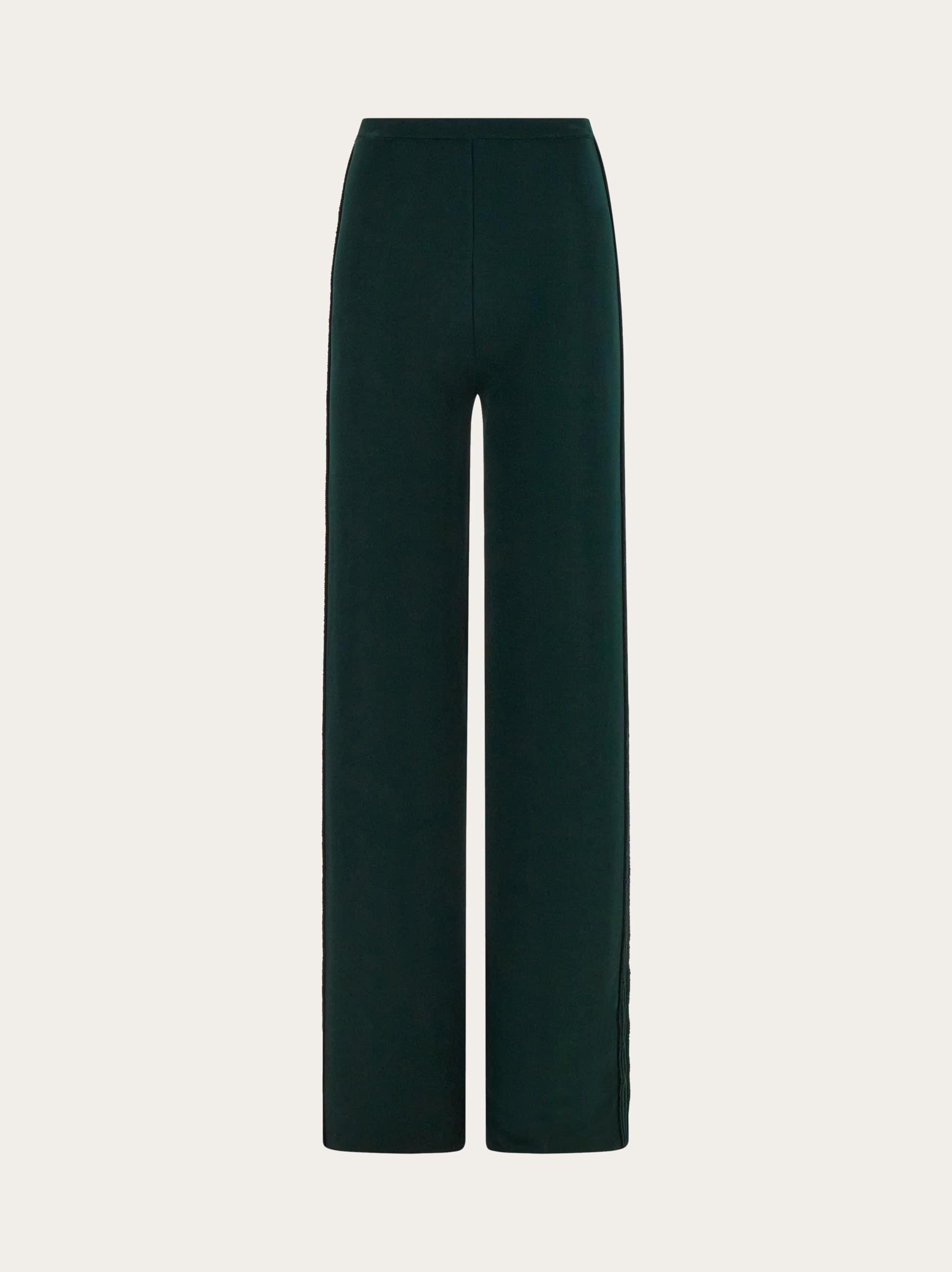 Ferragamo Donna Pantaloni palazzo in maglia Verde da