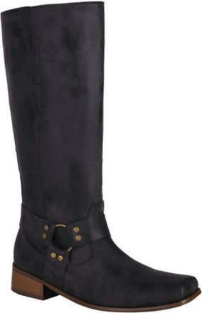 Generic Womens Mid-Calf Western Cowboy Boots,Vintage Riding Style,with Buckle Strap & Low Block Heel,Black,5.5 UK