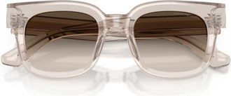 Emporio Armani 49mm Irregular Sunglasses in Transparent Tundra /Brown at Nordstrom