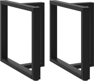 vidaXL Gambe Per Tavolo Da Pranzo A Forma Di T 2 Pz Nere 80x35x(72-73) Cm In Acciaio - Vidaxl