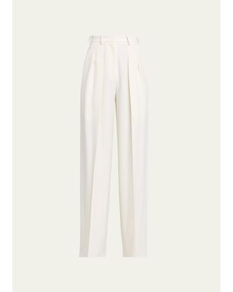 Michael Kors Pleated High-Rise Wool Pants