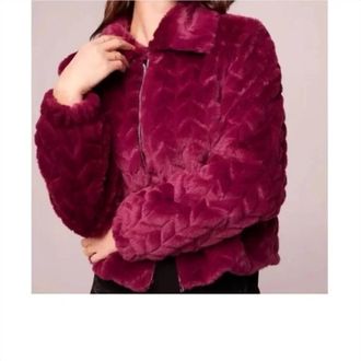 Band Of Gypsies Val Faux Jacket In Eggplant