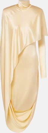 MUGLER Abito midi in misto seta