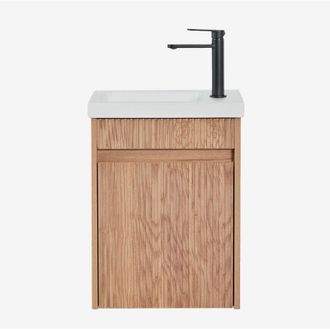 Sklum Set di mobili da bagno sospesi in legno con lavabo integrato Narek SKLUM