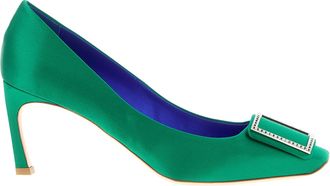 Roger Vivier Bicolor Viscose Mid Heel Womens Pumps