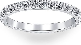Pompeii3 7/8 ctw Diamond Eternity Ring Stackable French Prong Wedding Band 14k Gold White