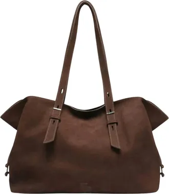 Etrier Cavalier Nubuck Schoudertas - Dames - Tassen - Bruin - Maat: ONE Size Leer