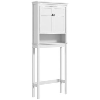 HOMCOM Estante sobre inodoro 70x20x175 cm blanco