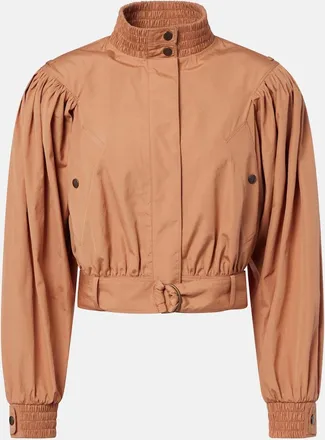 Chlo&eacute; Chlo&eacute; Gathered belted cotton poplin jacket