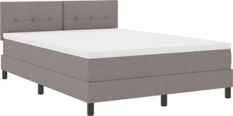 vidaXL Box Spring Bed with Mattress Taupe 140 x 190 cm Fabric vidaXL