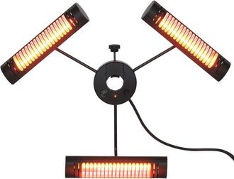 OUTSUNNY Calefactor El&eacute;ctrico De Exterior Con 1000w/2000w/3000w Estufa De Infrarrojos Control Remoto Protecci&oacute;n Ipx5 Aleaci&oacute;n De Aluminio &Oslash;87x22cm