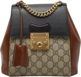 Gucci Beige Multi-Color Gg Supreme Pvc Leather Backpack (Pre-Owned)