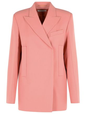 Sportmax Gerader Sportmax-Blazer Esule aus altrosafarbener Schurwolle